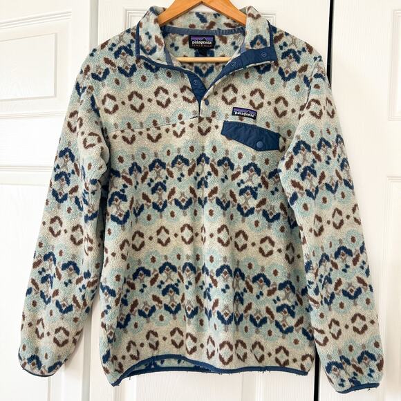 Patagonia Jackets & Blazers - Patagonia Synchilla Snap T Pullover Womens Medium Blue Aztec Fleece Jacket